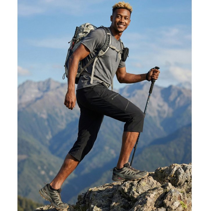 ALPINE PRO - WEDER 2 PÁNSKÉ SOFTSHELLOVÉ CAPRI KALHOTY