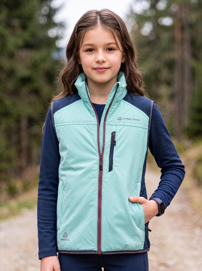 ALPINE PRO - NERCO DĚTSKÁ VESTA S MERINO VÝPLNÍ
